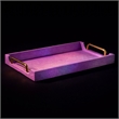 Pemberly Row Iridescent Tray with Seascale Pattern and Gold Handles