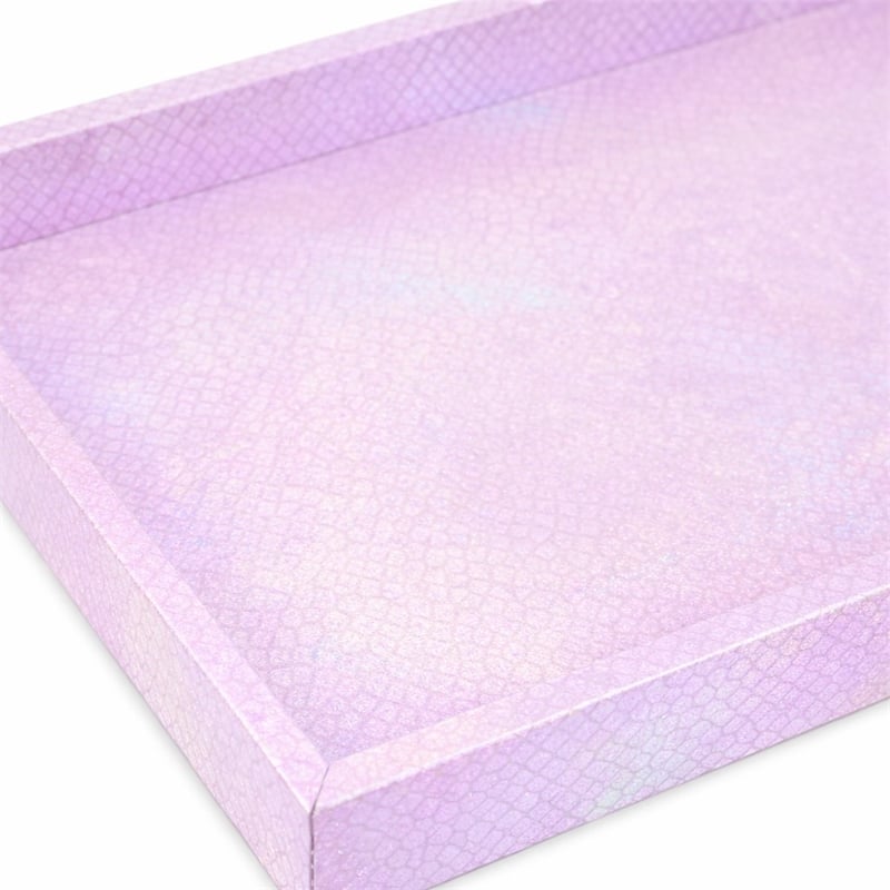 Pemberly Row Iridescent Tray with Seascale Pattern and Gold Handles