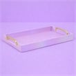 Pemberly Row Iridescent Tray with Seascale Pattern and Gold Handles
