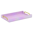 Pemberly Row Iridescent Tray with Seascale Pattern and Gold Handles