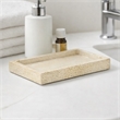 Pemberly Row Slim Rectangular Wood Tray in Brown with Gold Handles