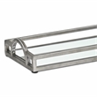 Pemberly Row Slim Rectangular Mirrored Tray with Silver Metal Frame