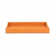 Pemberly Row Lusan Vinyl Tray in Orange Shagreen with Metal Handles