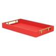 Pemberly Row Lusan Colored Vinyl Tray with Metal Handles
