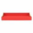 Pemberly Row Lusan Colored Vinyl Tray with Metal Handles