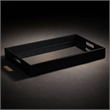 Pemberly Row Labai Shagreen Mirrored Tray in Black with Center Mirror