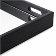 Pemberly Row Labai Shagreen Mirrored Tray in Black with Center Mirror