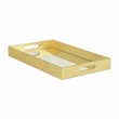 Pemberly Row Labai Shagreen Tray with Gold Overlay and Center Mirror