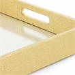 Pemberly Row Labai Shagreen Tray with Gold Overlay and Center Mirror