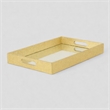 Pemberly Row Labai Shagreen Tray with Gold Overlay and Center Mirror