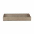Pemberly Row Labai Gray Shagreen Tray with Mirror and Cut-Out Handles