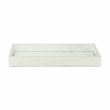 Pemberly Row Labai Silver Shagreen Tray with Mirror and Side Handles