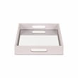 Pemberly Row Labai White Shagreen Tray with Reflective Mirror Panel