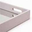 Pemberly Row Labai White Shagreen Tray with Reflective Mirror Panel