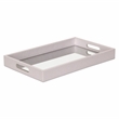 Pemberly Row Labai White Shagreen Tray with Reflective Mirror Panel