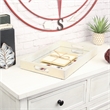 Pemberly Row Labai White Gold Shagreen Tray with Decorative Mirror