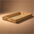 Pemberly Row Labai White Gold Shagreen Tray with Decorative Mirror