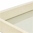 Pemberly Row Labai White Gold Shagreen Tray with Decorative Mirror