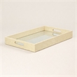 Pemberly Row Labai White Gold Shagreen Tray with Decorative Mirror