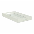 Pemberly Row Shagreen Mirrored Serving Tray - White Silver - Large Size