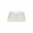 Pemberly Row Shagreen Mirrored Serving Tray - White Silver - Large Size