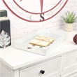Pemberly Row Shagreen Mirrored Serving Tray - White Silver - Large Size