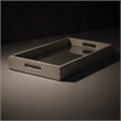Pemberly Row Shagreen Mirrored Serving Tray - White Silver - Large Size