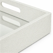 Pemberly Row Shagreen Mirrored Serving Tray - White Silver - Large Size