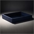 Pemberly Row Shagreen Mirrored Serving Tray - Navy Blue - Small Size