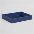 Pemberly Row Shagreen Mirrored Serving Tray - Navy Blue - Small Size