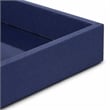 Pemberly Row Shagreen Mirrored Serving Tray - Navy Blue - Small Size