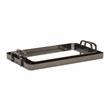 Pemberly Row Set of 2 Metal Mirrored Nested Trays in Pewter
