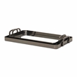 Pemberly Row Set of 2 Metal Mirrored Nested Trays in Pewter