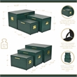 Pemberly Row Set of 3 Green Storage Trunks with Gold Handles