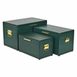 Pemberly Row Set of 3 Green Storage Trunks with Gold Handles