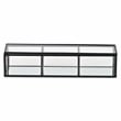 Pemberly Row Mirrored Glass Display Box with 3 Compartments in Black