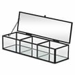 Pemberly Row Mirrored Glass Display Box with 3 Compartments in Black