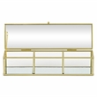 Pemberly Row Mirrored Glass Display Box with 3 Compartments in Gold