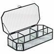 Pemberly Row Zelara Fluted Glass Display Box with 4 Compartments in Black