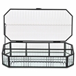 Pemberly Row Zelara Fluted Glass Display Box with 4 Compartments in Black