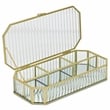 Pemberly Row Zelara Fluted Glass Display Box with 4 Compartments in Gold