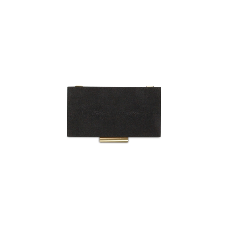 Pemberly Row Decorative Box Set in Black Faux Shagreen Finish