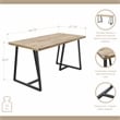 Pemberly Row Wood and Black Metal T Leg Banquet Table