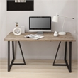 Pemberly Row Wood and Black Metal T Leg Banquet Table