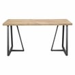 Pemberly Row Wood and Black Metal T Leg Banquet Table