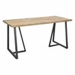 Pemberly Row Wood and Black Metal T Leg Banquet Table