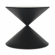 Pemberly Row Hourglass Black Metal Table with Glass Top