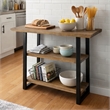 Pemberly Row Rustic 3 Tier Wood and Metal Display Table