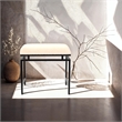 Pemberly Row Black Bench with Cream Boucle Upholstery