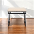 Pemberly Row Black Bench with Cream Boucle Upholstery